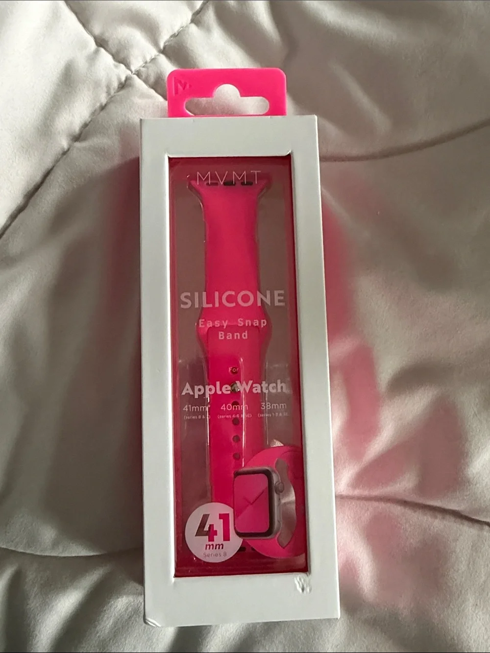 MVMT Hot Pink Silicone Easy-Snap Apple Watch Band